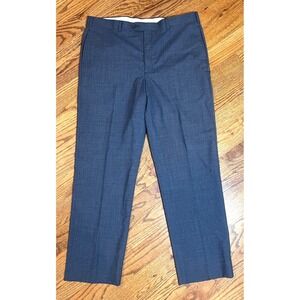 Brooks Brothers 346 Madison Fit Mens 40x33 Blue Wool Houndstooth Dress Pants